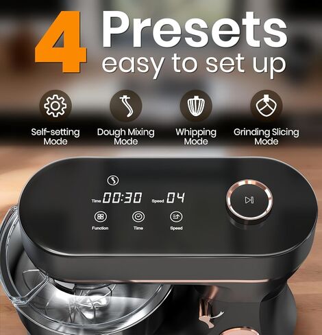 Stand Mixer 6QT Kitchen Mixer with LED Smart Touchscreen, 11-Speed Tilt-Head Mixer with Timer, 4 Preset Menus, Stainless Steel Bowl, Dough Hook, Whisk, Beater,Green in Kuwait