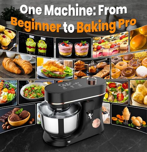 Stand Mixer 6QT Kitchen Mixer with LED Smart Touchscreen, 11-Speed Tilt-Head Mixer with Timer, 4 Preset Menus, Stainless Steel Bowl, Dough Hook, Whisk, Beater,Green in Kuwait