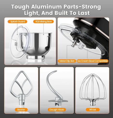 Stand Mixer 6QT Kitchen Mixer with LED Smart Touchscreen, 11-Speed Tilt-Head Mixer with Timer, 4 Preset Menus, Stainless Steel Bowl, Dough Hook, Whisk, Beater,Green in Kuwait