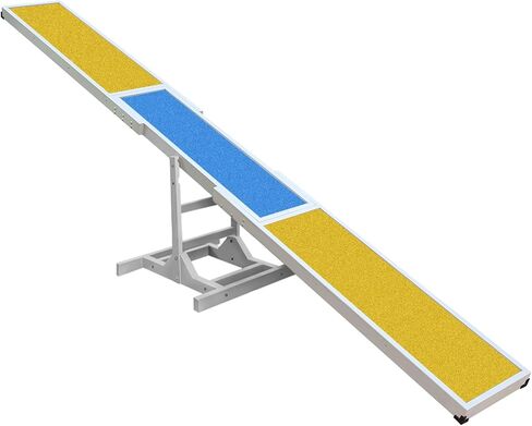 Dog Agility Seesaw - 118"x13"x21" Dog Agility Training Equipment for Backyard Obstacle Courses, Weather Resistant & 2-Level Height Adjustable in Kuwait