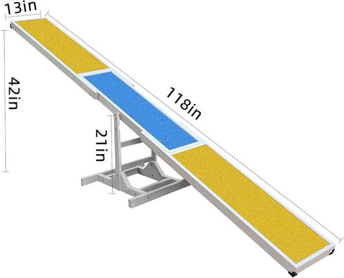 Dog Agility Seesaw - 118"x13"x21" Dog Agility Training Equipment for Backyard Obstacle Courses, Weather Resistant & 2-Level Height Adjustable in Kuwait