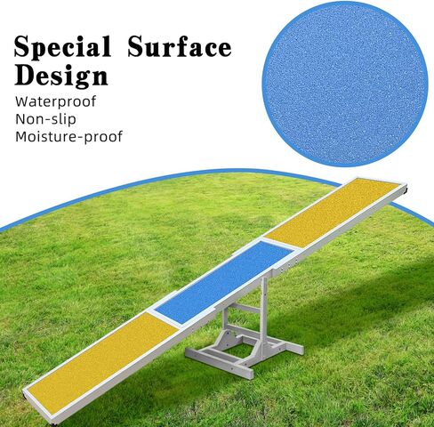 Dog Agility Seesaw - 118"x13"x21" Dog Agility Training Equipment for Backyard Obstacle Courses, Weather Resistant & 2-Level Height Adjustable in Kuwait