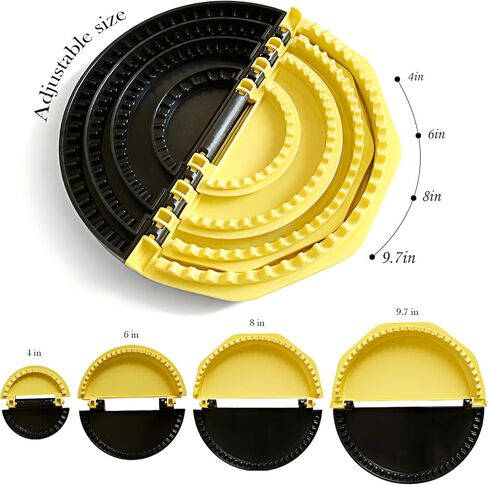 4-in-1 Tortilla Sealer, Adjustable Size for 4-6"-8-10" Crust, Detachable Shark Tooth Design, BPA-Free, Dishwasher Safe - Makes Sealed Quesadillas, Tacos, Burritos, Dumplings in Kuwait