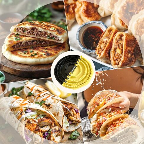 4-in-1 Tortilla Sealer, Adjustable Size for 4-6"-8-10" Crust, Detachable Shark Tooth Design, BPA-Free, Dishwasher Safe - Makes Sealed Quesadillas, Tacos, Burritos, Dumplings in Kuwait