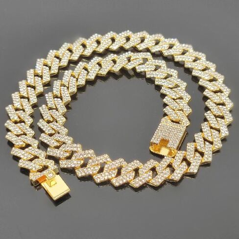 Dogs Chains Width Pet Accessories Alloy Individualistic Non-Rust with Diamond Dogs Necklace(20cm,Gold) in Saudi Arabia