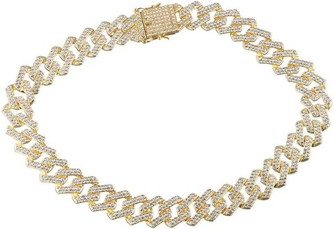Dogs Chains Width Pet Accessories Alloy Individualistic Non-Rust with Diamond Dogs Necklace(20cm,Gold) in Saudi Arabia