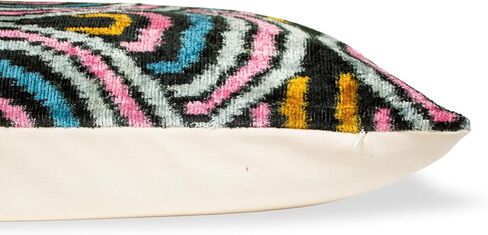 Retro Ikat Velvet Cushion Cover Pink Blue Decorative Throw Pillow in Saudi Arabia