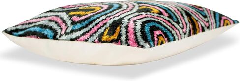 Retro Ikat Velvet Cushion Cover Pink Blue Decorative Throw Pillow in Saudi Arabia