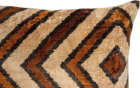 وسادة باللون البني الكريمي Ikat Chevron وسادة مخملية قطنية مقاس 12x20 لهجة أريكة مزخرفة قبلية in Saudi Arabia