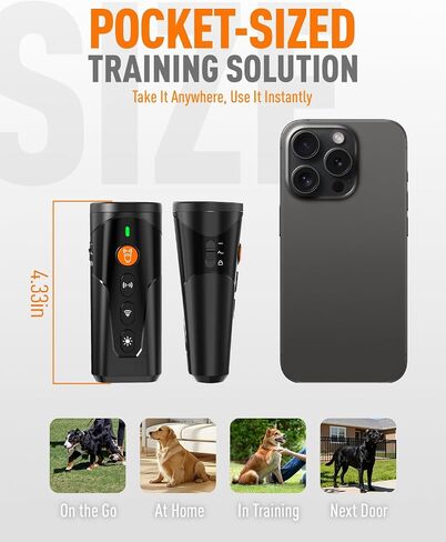 Dog Bark Deterrent Devices with 23FT Range – Ultrasonic Bark Control for Small Medium Large Dogs, Safe & Effective Portable Anti Barking Device for Women Indoor Outdoor Use in Saudi Arabia