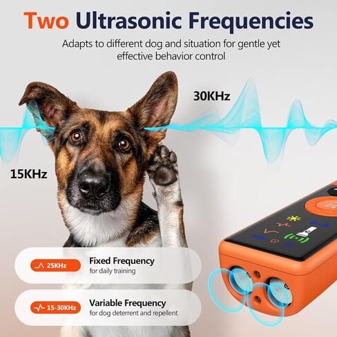 جهاز منع لحاء الكلاب بالموجات فوق الصوتية، جهاز تحكم مضاد للنباح مع شاشة LCD و3 أوضاع، أدوات تدريب الكلاب لإيقاف السلوكيات السيئة، مدرب آمن يصل إلى 35 قدمًا للاستخدام الداخلي والخارجي - 01 in Kuwait