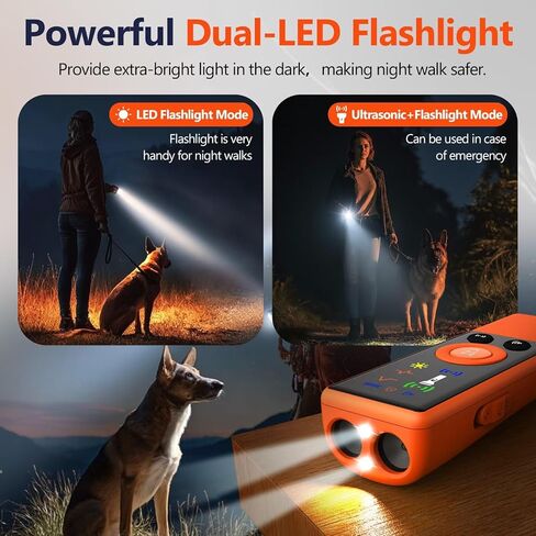 جهاز منع لحاء الكلاب بالموجات فوق الصوتية، جهاز تحكم مضاد للنباح مع شاشة LCD و3 أوضاع، أدوات تدريب الكلاب لإيقاف السلوكيات السيئة، مدرب آمن يصل إلى 35 قدمًا للاستخدام الداخلي والخارجي - 01 in Kuwait