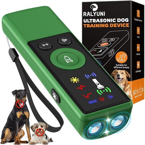 Ultrasonic Dog Bark Deterrent Device, Anti-Barking Control Device with LCD Screen & 3 Modes, Dog Training Tools to Stop Bad Behaviors, Safe Trainer Up to 35ft for Indoor Outdoor Use-01 in Saudi Arabia