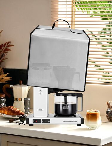 غطاء ماكينة صنع القهوة لماكينة القهوة Technivorm Moccamaster 53930 KBGV سعة 10 أكواب بوزن 40 أونصة، غطاء حماية سميك مقاوم للماء من النايلون، أسود (أزرق) in Kuwait
