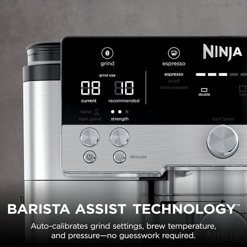 سلسلة Ninja Luxe Café Premier، ماكينة إسبرسو، ماكينة صنع القهوة بالتنقيط والبارد، مطحنة مدمجة، معالجة مساعدة، رغوة بدون استخدام اليدين، منتجات الألبان أو غير الألبان in Saudi Arabia