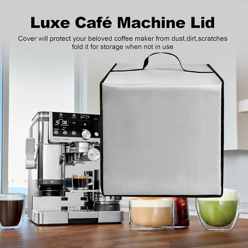 غطاء غبار ماكينة الإسبريسو لسلسلة Ninja Luxe Café Pro ES701/ES601CY/ES601GM ماكينة صنع القهوة بالتنقيط، غطاء ماكينة المقهى الفاخر، حافظة أغطية نايلون مقاومة للماء شديدة التحمل (فضي) in Kuwait