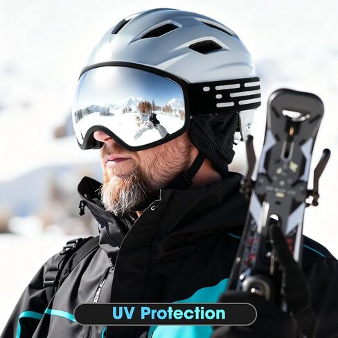 LOEO Ski Goggles, Snowboarding Goggles for Men, Women, Adult, Youth and Over 15 Years, Snow Skiing Goggles in Kuwait