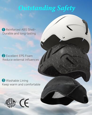RIOROO Ski Helmet,Snowboard Helmet for Men Women Snow Sport Helmets Shockproof and Lightweight Skiing Helmet in Kuwait