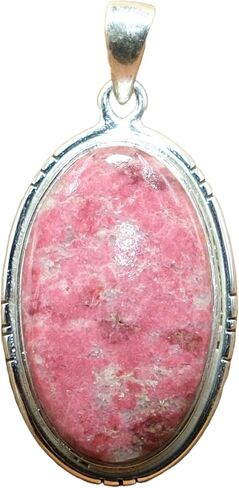 Natural Top Quality Large Pink Thulite Gemstone 925 Sterling Silver Pink Stone Handmade Statement Pendant Necklace for Women Jewelry Gift for Her in Saudi Arabia