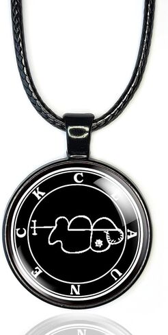Clauneck Necklace For Men or Women, Clauneck Money Magick, Demonic Satanic Symbol Pendant, Demon of Wealth Black Magic Gift, Occult Jewelry Occult Gifts Grimorium Verum, Pagan Pendant With Glass Dome in Saudi Arabia