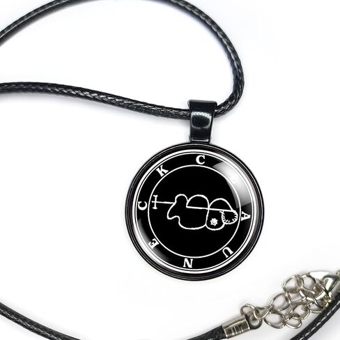 Clauneck Necklace For Men or Women, Clauneck Money Magick, Demonic Satanic Symbol Pendant, Demon of Wealth Black Magic Gift, Occult Jewelry Occult Gifts Grimorium Verum, Pagan Pendant With Glass Dome in Saudi Arabia