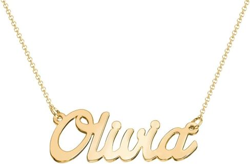 Personalized Name Necklace – Solid Gold, Solid Sterling Silver & Gold-Plated Silver – Customized Name Necklace For Her - Stamped Sterling Silver, 10K or 14K Gold - Custom Jewelry Gifts for Women in Saudi Arabia