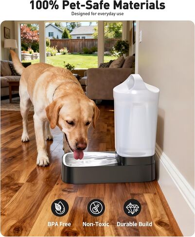 Automatic Dog Water Bowl Dispenser - 2.4 Gallon Stainless Steel Gravity Pet Water Feeder with Ergonomic Handle Design Anti Splash Drinking Bowl Without Filter Easy to Clean Multi Pet Use in Saudi Arabia