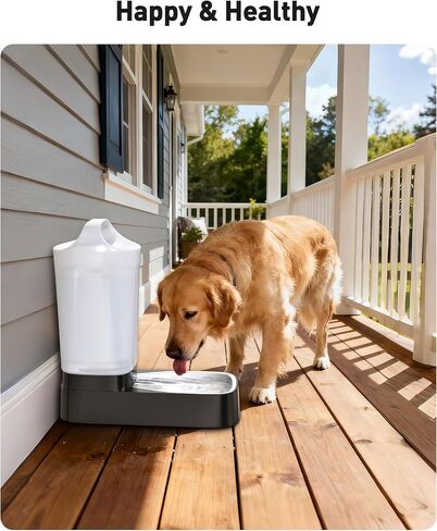 Automatic Dog Water Bowl Dispenser - 2.4 Gallon Stainless Steel Gravity Pet Water Feeder with Ergonomic Handle Design Anti Splash Drinking Bowl Without Filter Easy to Clean Multi Pet Use in Saudi Arabia