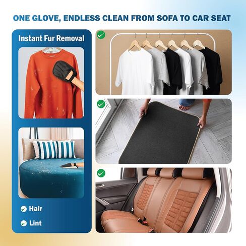 Greenwyn Pet Hair Removal Glove – Upgraded 5 Finger Reusable Electrostatic Grooming Tool for Dogs & Cats, Removes Hair, Lint & Debris from Carpet, Couch, Car Seat & Clothing (1 Piece) in Saudi Arabia