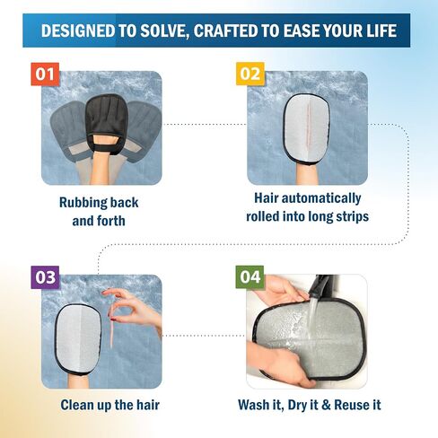 Greenwyn Pet Hair Removal Glove – Upgraded 5 Finger Reusable Electrostatic Grooming Tool for Dogs & Cats, Removes Hair, Lint & Debris from Carpet, Couch, Car Seat & Clothing (1 Piece) in Saudi Arabia