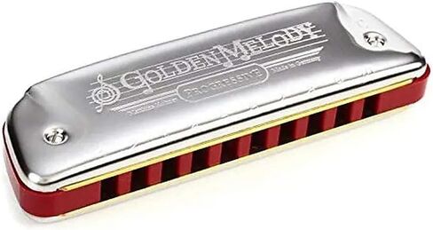 Hohner Golden Melody Harmonica - Key of C Bundle with Zip Case, Instructional Manual, and Austin Bazaar Polishing Cloth in Kuwait