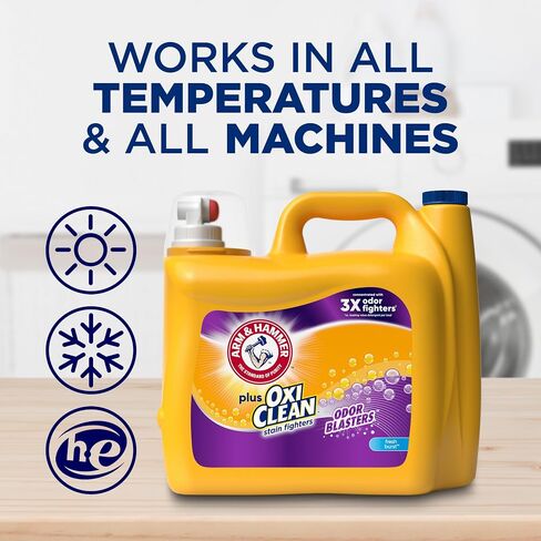 مغسلة سائلة من آرم آند هامر 100.5 أونصة بالإضافة إلى مزيلات الروائح أوكسي كلين فريش بيرست in Saudi Arabia