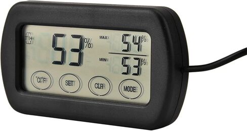 Compact LCD Display Thermometer Hygrometer, Easy Reading Digital Sensor with Suction Cup for Reptile Tanks, Pet Cage, Plant Pot, Food Storage, and More. in Saudi Arabia
