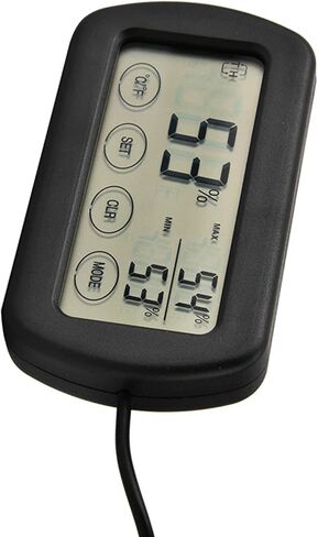 Compact LCD Display Thermometer Hygrometer, Easy Reading Digital Sensor with Suction Cup for Reptile Tanks, Pet Cage, Plant Pot, Food Storage, and More. in Saudi Arabia
