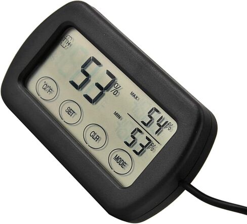 Compact LCD Display Thermometer Hygrometer, Easy Reading Digital Sensor with Suction Cup for Reptile Tanks, Pet Cage, Plant Pot, Food Storage, and More. in Saudi Arabia