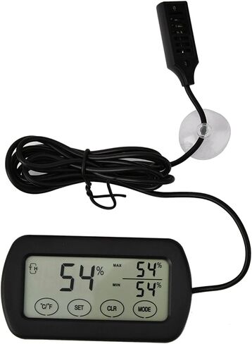 Compact LCD Display Thermometer Hygrometer, Easy Reading Digital Sensor with Suction Cup for Reptile Tanks, Pet Cage, Plant Pot, Food Storage, and More. in Saudi Arabia