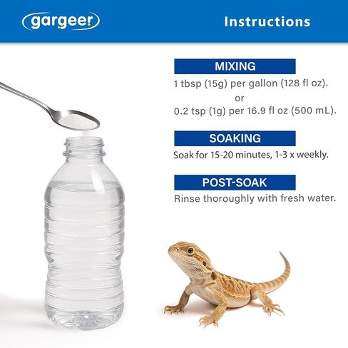 Premium ReptiSoak Electrolytes SOAK for Reptiles | Hydration & Recovery Bath Powder for Bearded Dragons, Geckos, Lizards, Tortoises | Electrolyte Reptile Supplement | Made in USA. Enjoy! in Saudi Arabia