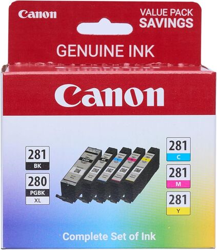Canon PGI-280XL/CLI-281 5 Color Pack Compatible to TR8520, TR7520, TS9120 Series,TS8120 Series, TS6120 Series in Kuwait