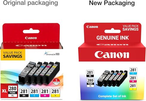 Canon PGI-280XL/CLI-281 5 Color Pack Compatible to TR8520, TR7520, TS9120 Series,TS8120 Series, TS6120 Series in Kuwait