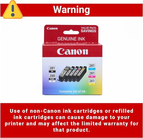 Canon PGI-280XL/CLI-281 5 Color Pack Compatible to TR8520, TR7520, TS9120 Series,TS8120 Series, TS6120 Series in Kuwait