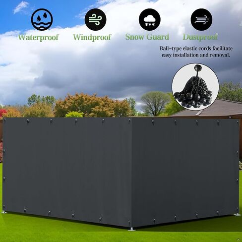 Kennel Fence Cover Suitable for 10'W x 10'L Outdoor Kennels, with Multiple Elasticized Ball Cords, Made of 600D Waterproof Oxford Fabric, Kennel Side Cover for Winter. in Saudi Arabia