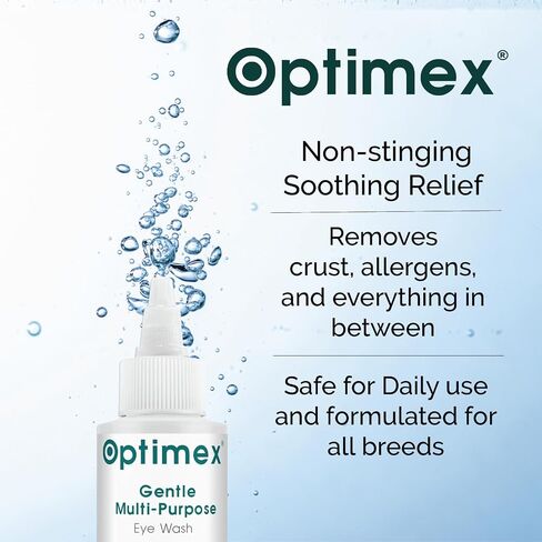 Gentle Multi-Purpose Eye Wash for Dogs & Cats – 4 fl oz – Soothes Redness, Irritation, Tear Stains & Discharge – Supports Pink Eye, Conjunctivitis & Dry Eye Relief – Vet Formulated in Saudi Arabia