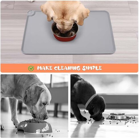 Generic Waterproof Dog Food Mat, Thicker Silicone Pet Bowl Mat, Anti Slip, Black (19 * 12 inch) in Saudi Arabia