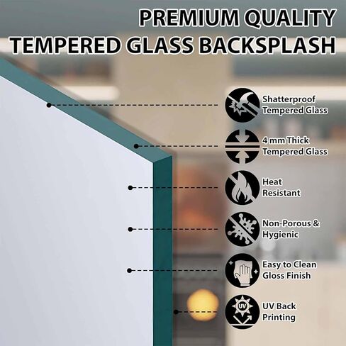 Tempered Glass Backsplash for Kitchen, Cowboy on Galloping Horse Design Glass Backsplash, Copper Look Backsplash for Kitchen Wall, Rustic Kitchen Backsplash, Easy to Install Stove Backsplash in Kuwait