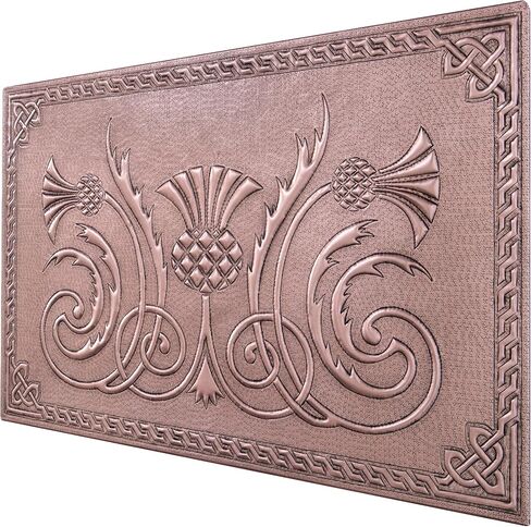 Kitchen Backsplash, Scottish Thistle with Celtic Knot Border Backsplash, Custom Copper Backsplash Panel, Handmade Copper Backsplash Tile, Indoor Outdoor Wall Decor (Copper) in Kuwait