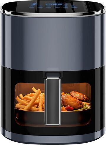 Simple Deluxe 12-in-1 Air Fryer 6.34 Qt, Digital Preset Airfryer with Visible Window, Nonstick and Dishwasher-Safe Basket, Air Fry, Roast, Bake, Dehydrate, Fries, 1700W, Gary in Saudi Arabia