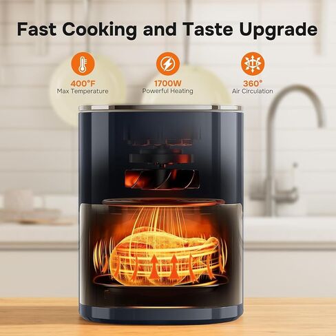Simple Deluxe 12-in-1 Air Fryer 6.34 Qt, Digital Preset Airfryer with Visible Window, Nonstick and Dishwasher-Safe Basket, Air Fry, Roast, Bake, Dehydrate, Fries, 1700W, Gary in Saudi Arabia