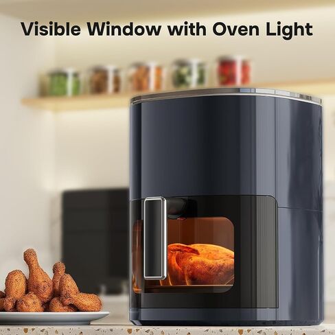 Simple Deluxe 12-in-1 Air Fryer 6.34 Qt, Digital Preset Airfryer with Visible Window, Nonstick and Dishwasher-Safe Basket, Air Fry, Roast, Bake, Dehydrate, Fries, 1700W, Gary in Saudi Arabia