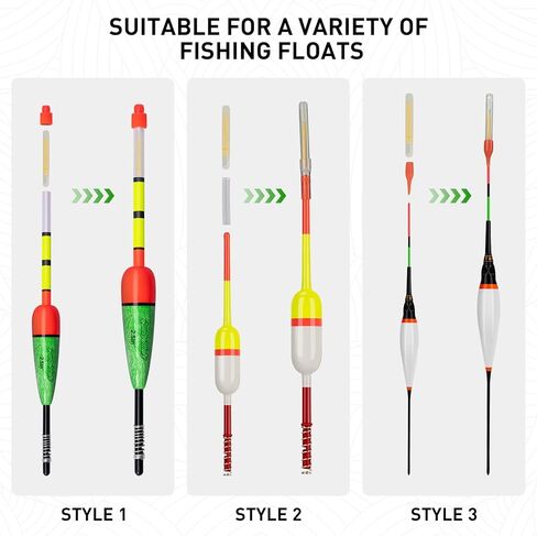 QualyQualy Fishing Glow Sticks for Bobbers 1" 1.5" 2" 3" Fishing Bobber Lights, Fishing Rod Bell Alarm Lights, Bobber Glow Sticks Bulk Kit 50Pcs 20Pcs 10Pcs in Kuwait