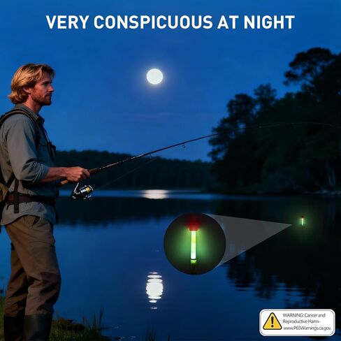 QualyQualy Fishing Glow Sticks for Bobbers 1" 1.5" 2" 3" Fishing Bobber Lights, Fishing Rod Bell Alarm Lights, Bobber Glow Sticks Bulk Kit 50Pcs 20Pcs 10Pcs in Kuwait